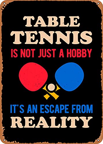 탁구 재미있는 빈티지 스타일 금속 간판 특허 아트 프린 - Table Tennis History 리뷰 및 가격